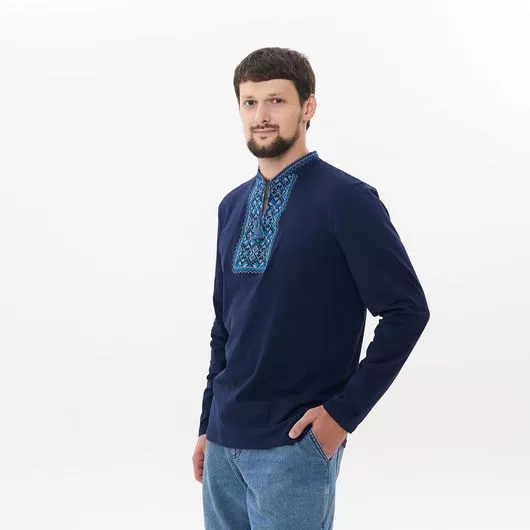 Коллекция вышиванок Синий, рукав 3/4 и длинный, Цвет: Синий рукав 3/4 и длинный , Размер: 50, изображение 12