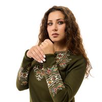 Кофта-вишиванка Мері, темно-зелена LP, зображення 4