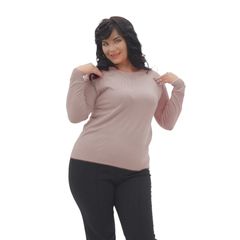 Колекція джемперів Марієль, кавовий, круглий виріз горловини, Колір: Кавовий, Дизайн: Круглий виріз горловини, Розмір: 48