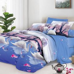 Комплект постільної білизни Мірабелла Лебеді, Колір комплекту: Лебеді, Розмір: 2 спальний, Розмір наволочки: 50*70