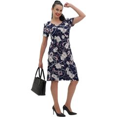 Платье Романтик, темно-синее, классическое, Цвет: Темно-синий классический , Размер: 48