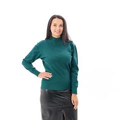 Гольф Сюзанна, воротник стойка, темно-зеленый, Цвет: Темно-зеленый , Размер: 46-52