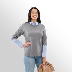 Джемпер Меланія, сірий, Колір: Сірий, Розмір: 46