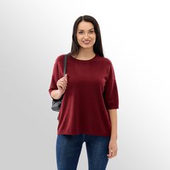 Джемпер Меланія, бордовий, Колір: Бордовий, Розмір: 46