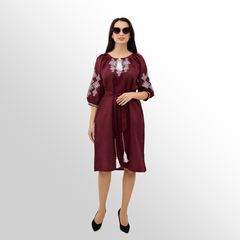 Платье Роксолана миди, бордовое, Цвет: Бордовый , Размер: 48