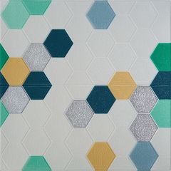 Интерьерные 3Д панели Эстель, соты синие, Дизайн: Соты синие 