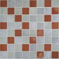 Интерьерные 3Д панели Эстель, мозаика серо-коричневая, Дизайн: Мозаика серо-коричневая  