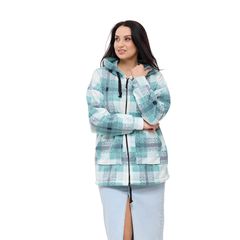 Куртка Флісу, клітинка м'ятна, Колір: М'ятний, Дизайн: Клітина, Розмір: 48