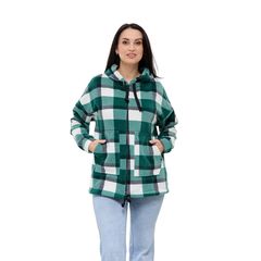 Куртка Флісу, клітинка, зелена, Колір:  Зелений, Дизайн: Клітина, Розмір: 48