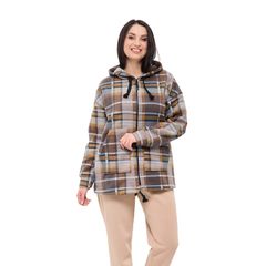 Куртка Флісу, клітинка, коричнева, Колір: Коричневий, Дизайн: Клітина, Розмір: 48