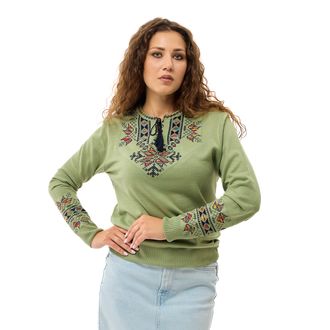 Кофта-вишиванка Мері, світло-зелена LP