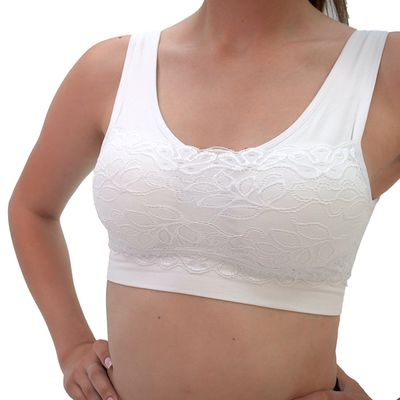 Топ Ажур Бра безшовна спідня білизна, біла, Колір: Білий, Розмір: S, зображення 2