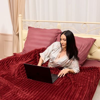 Комплект для спальні Теплий Шепіт, бордовий, Колір: Бордовий, Розмір: 1 спальный , зображення 4