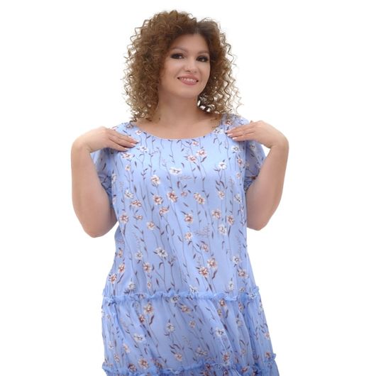 Платье Эмануэлла Голубое, Цвет: Голубой , Размер: 56, изображение 6