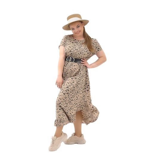 Платье Роберта бежевый леопард, Цвет: Бежевый леопард , Размер: 50, изображение 4