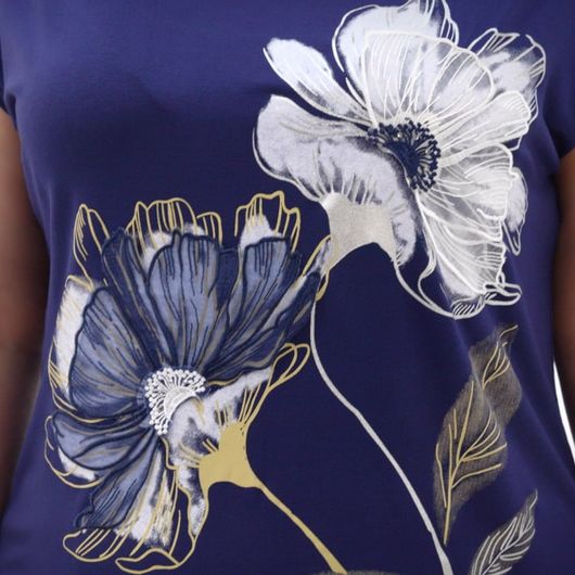 Футболка Фелиция Темно синяя, Цвет: Темно-синий , Размер: 44, изображение 3