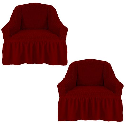 Чехлы для мебели СофаКейп Бордовый, Цвет: Бордовый , Размер: На прямой диван и 2 кресла, изображение 2