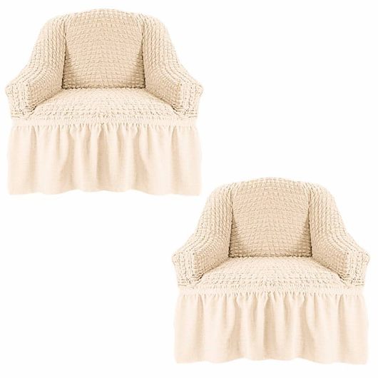 Чохли для меблів СофаКейп Ваніль, Колір: Ваніль, Розмір: На стул з оборкою , зображення 2
