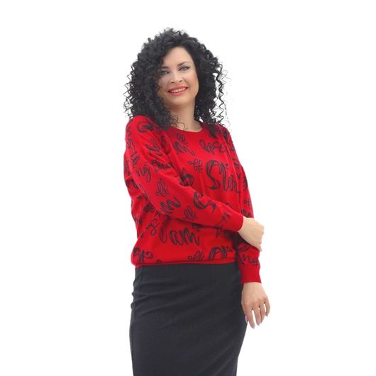 Джемпер Маліка Червоний, Колір: Червоний, Розмір: 52, зображення 2