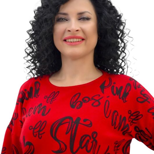 Джемпер Малика Красный, Цвет: Красный , Размер: 50, изображение 3