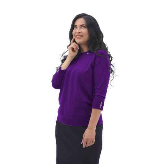 Колекція джемперів Марієль, баклажан, рукав 3/4, Колір: Баклажан , Дизайн: Рукав 3/4, Розмір: 50