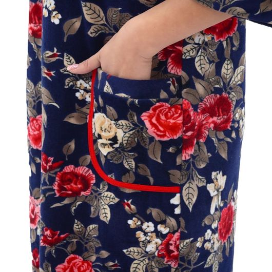 Халат Нежность велюра, красный, Цвет: Красный , Размер: 52, изображение 2