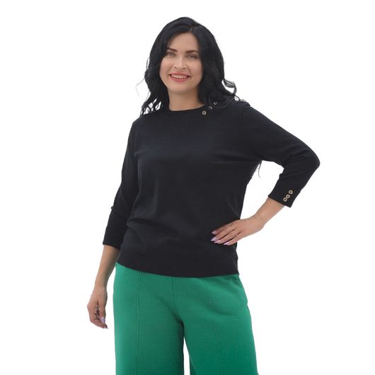 Колекція джемперів Марієль, чорний, рукав 3/4, Колір: Чорний, Дизайн: Рукав 3/4, Розмір: 48