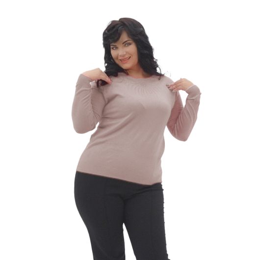 Коллекция джемперов Мариель, кофейный, круглый вырез горловины, Цвет: Кофейный , Дизайн: Круглый вырез горловины , Размер: 58