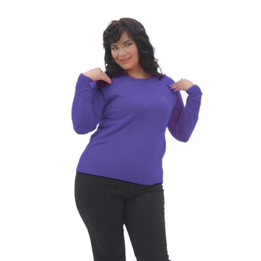 Коллекция джемперов Мариель, джинс, круглый вырез горловины, Цвет: Джинс , Дизайн: Круглый вырез горловины , Размер: 52