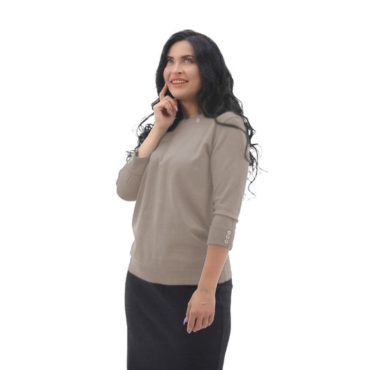 Колекція джемперів Марієль, кавовий, рукав 3/4, Колір: Кавовий, Дизайн: Рукав 3/4, Розмір: 58