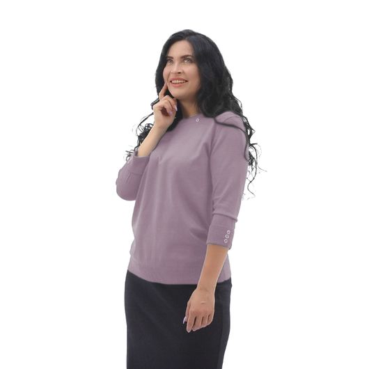 Колекція джемперів Марієль, пудровий, рукав 3/4, Колір: Пудровий , Дизайн: Рукав 3/4, Розмір: 52