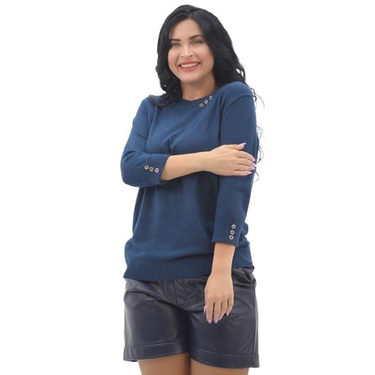 Коллекция джемперов Мариель, темно-синий, рукав 3/4, Цвет: Темно-синий , Дизайн: Рукав 3/4, Размер: 46