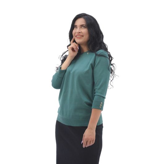 Коллекция джемперов Мариель, зеленый, рукав 3/4, Цвет: Зеленый, Дизайн: Рукав 3/4, Размер: 56