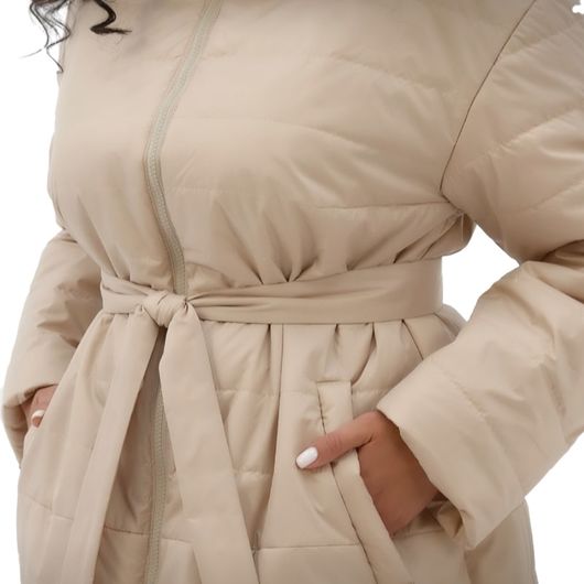 Пальто Мілерія, бежеве, Колір: Бежевий , Розмір: 52, зображення 2