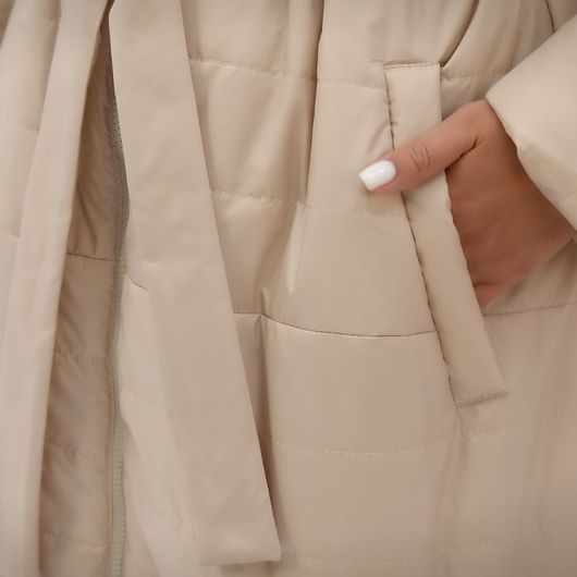 Пальто Милерия, бежевое, Цвет: Бежевый , Размер: 64, изображение 7