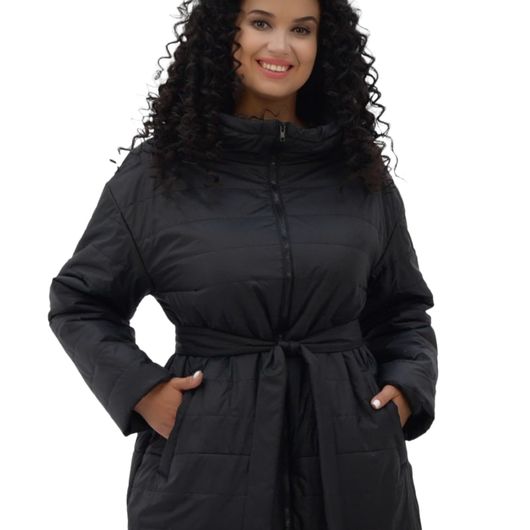 Пальто Мілерія, чорне, Колір: Чорний, Розмір: 58, зображення 2