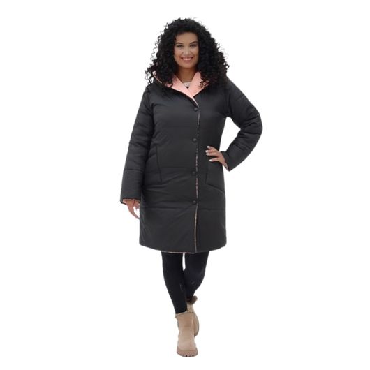 Пальто Натина, черно-пудровое, Цвет: Черно-пудровый , Размер: 42, изображение 2