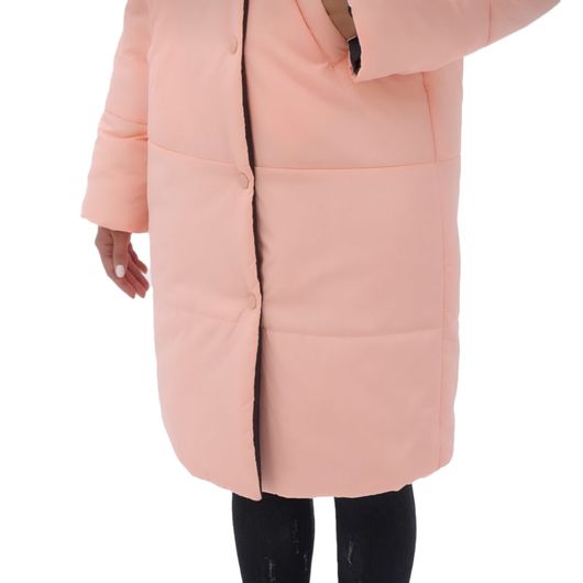 Пальто Натина, черно-пудровое, Цвет: Черно-пудровый , Размер: 58, изображение 3