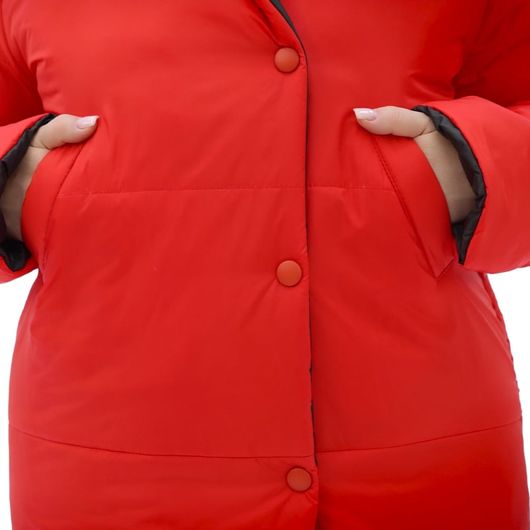 Пальто Натина, черно-красное, Цвет: Черно-красный , Размер: 52, изображение 11