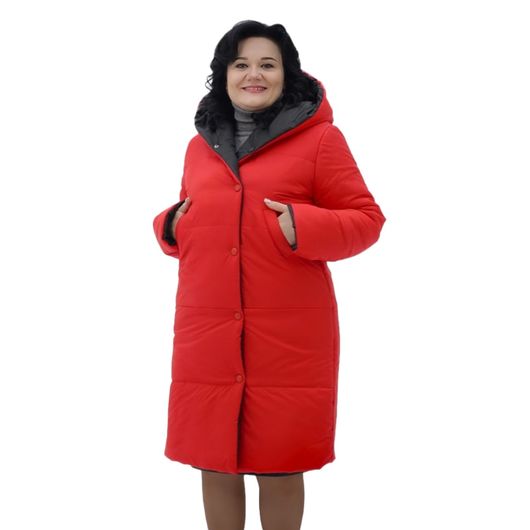 Пальто Натина, черно-красное, Цвет: Черно-красный , Размер: 42, изображение 6