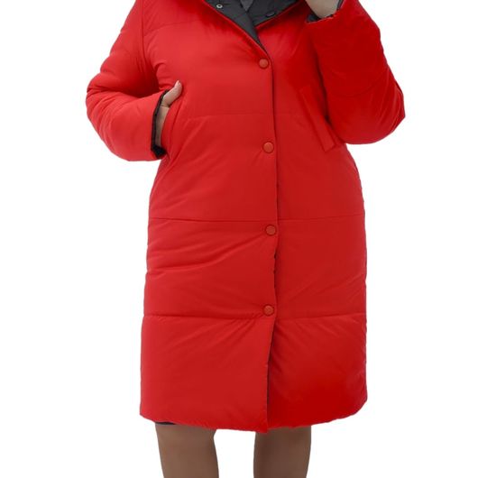 Пальто Натина, черно-красное, Цвет: Черно-красный , Размер: 52, изображение 9