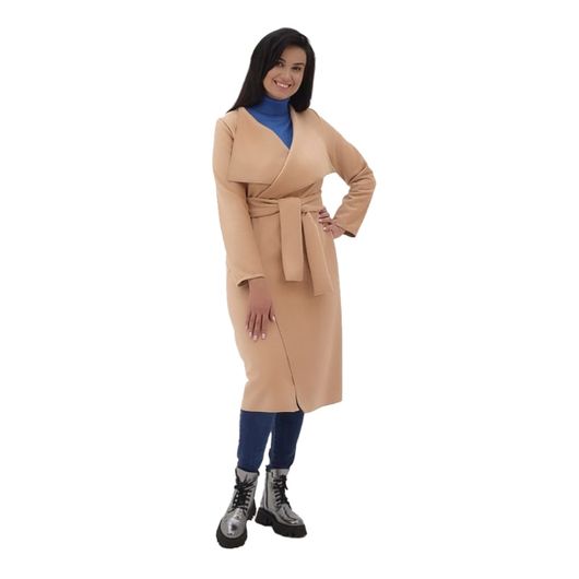 Пальто Діва, пудрово, Колір: Пудровий , Розмір: XL