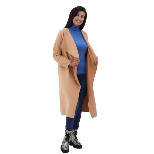 Пальто Діва, пудрово, Колір: Пудровий , Розмір: 2XL, зображення 5