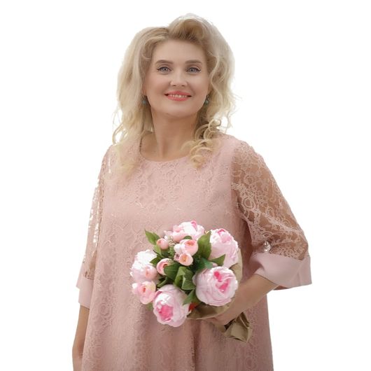 Сукня Голден стиль, пудрове, Колір: Пудровий , Розмір: 48, зображення 2