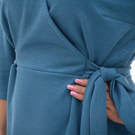 Платье Перфетто, бирюзовое, Цвет: Бирюзовый , Размер: 56, изображение 3