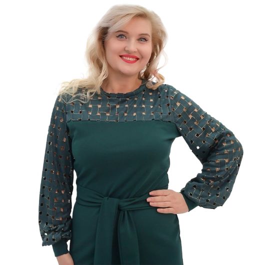 Платье Роскошь, изумрудное, Цвет: Изумрудный , Размер: 2XL, изображение 2