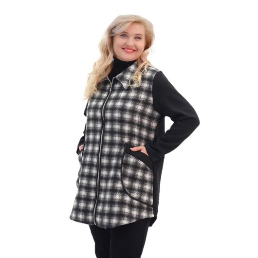 Пальто Французький шик, клітка, Колір:  Клітина, Розмір: 52, зображення 3