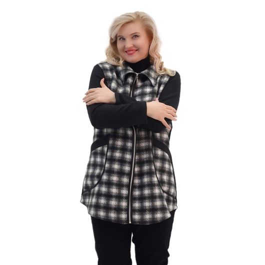 Пальто Французький шик, клітка, Колір:  Клітина, Розмір: 60, зображення 4