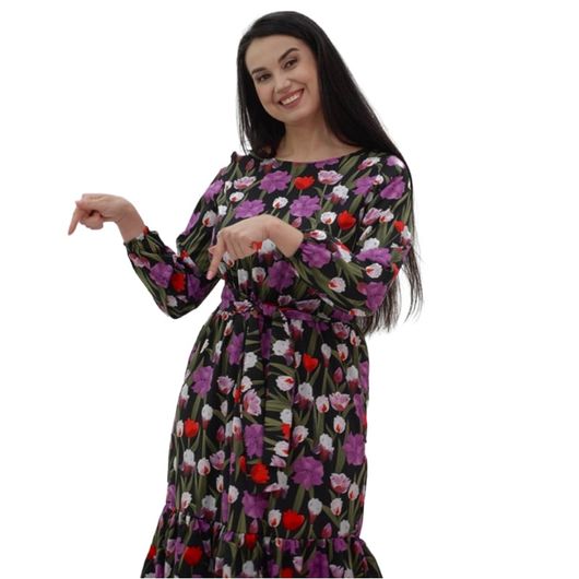 Сукня Квітнева, чорна, Колір: Чорний, Розмір: L, зображення 4