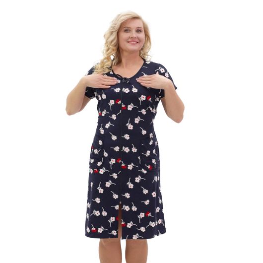 Халат Графиня, темно-синій, Колір: Темно синій, Розмір: 4XL, зображення 4